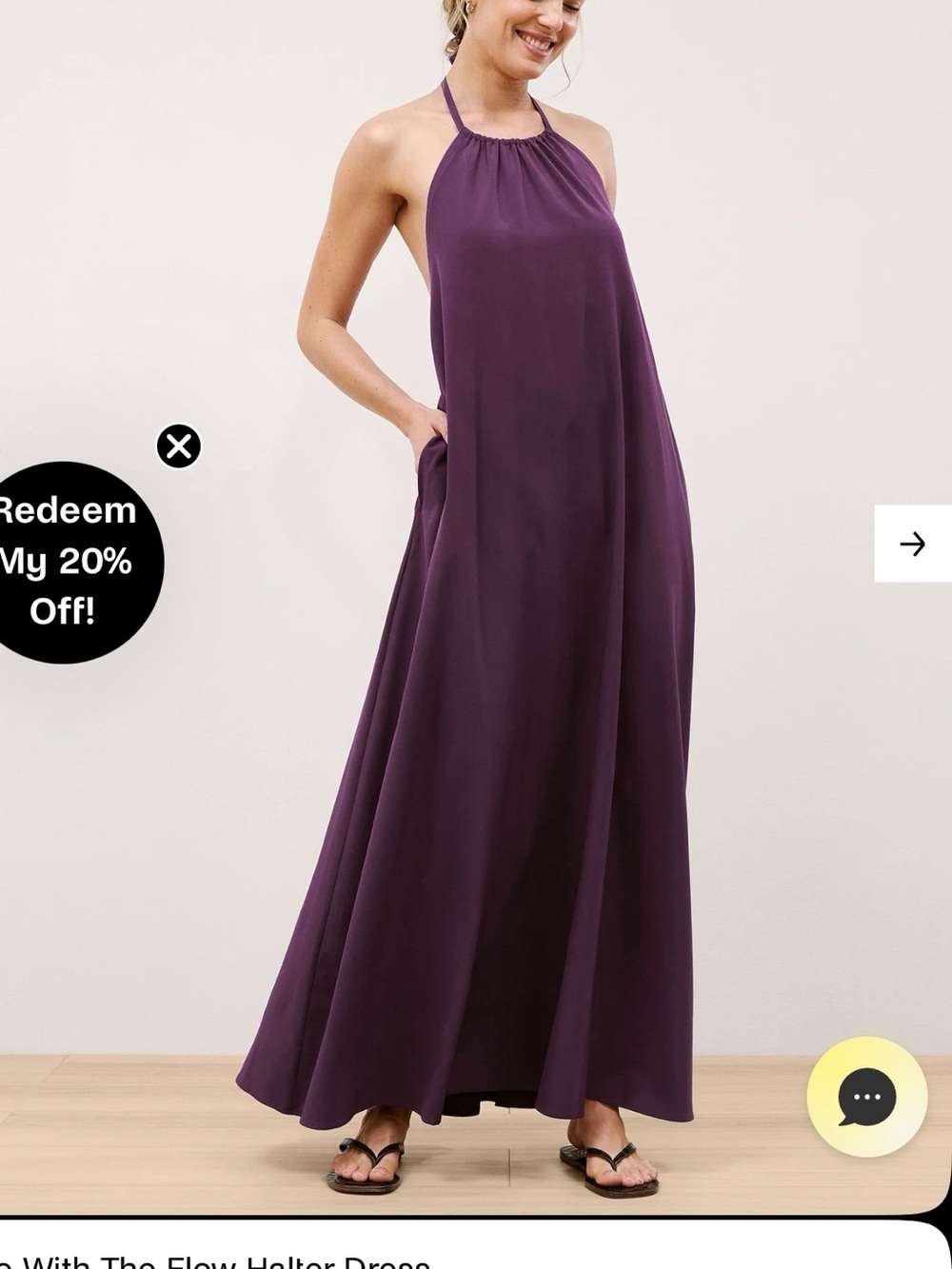Beyond Yoga Flow Halter Maxi Dress in Plum